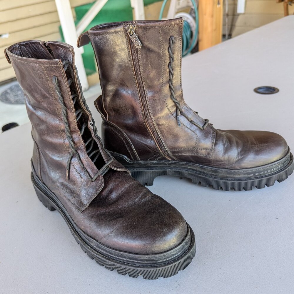 Hundred 100 Italian Leather Boots - Reddish Brown